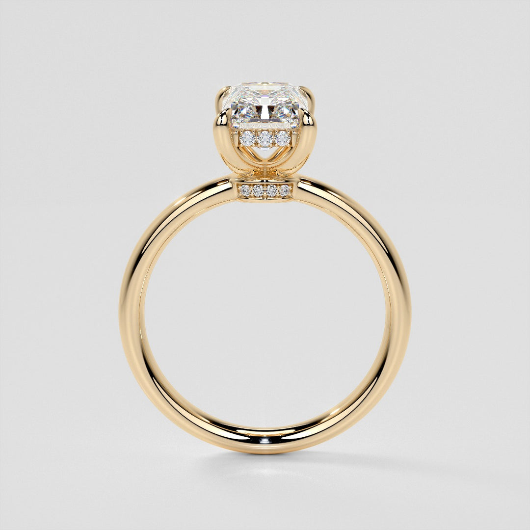 Lab Grown Diamond Radiant Cut Hidden Halo Engagement Ring