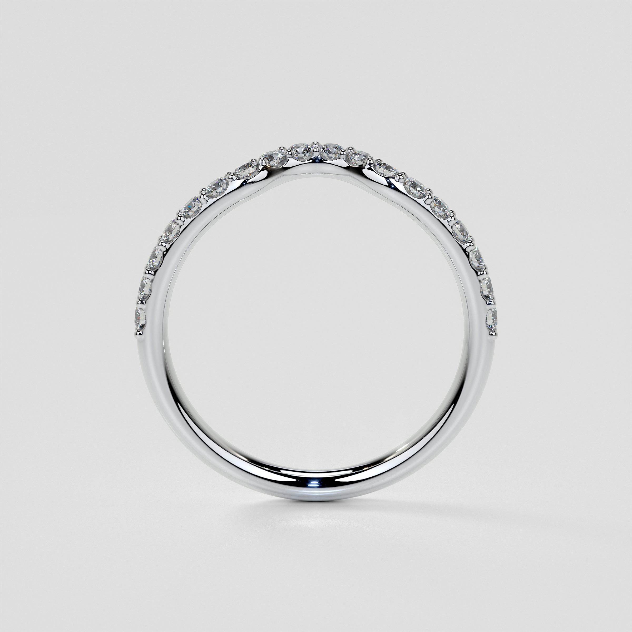 Round Cut Hidden Halo Engagement Ring