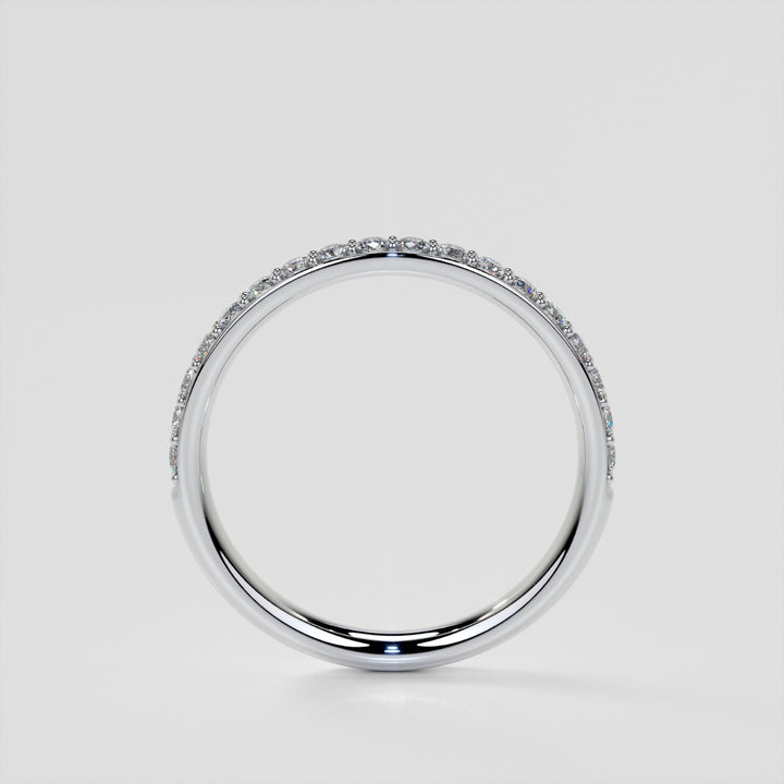 Lab Grown Wedding Band With Accents For Hidden Halo Style Ring