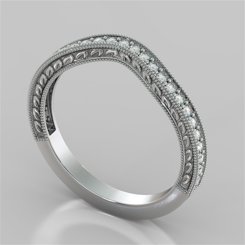 Lab Grown Diamond Princess Cut Filigree Engagement Ring with Accents