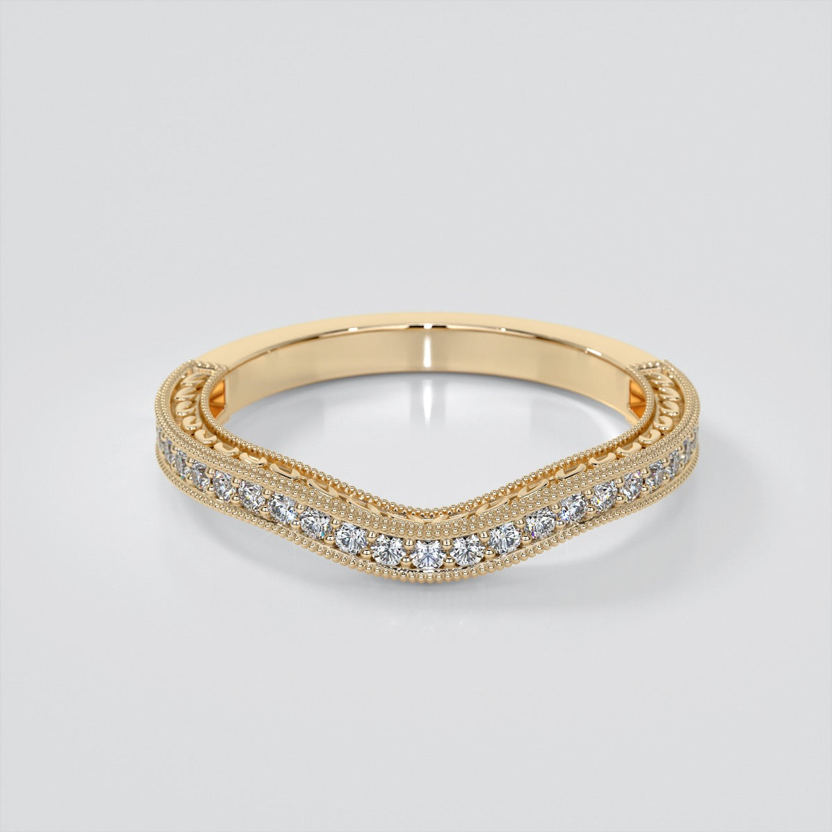 Lab Grown Diamond Princess Cut Filigree Engagement Ring with Accents