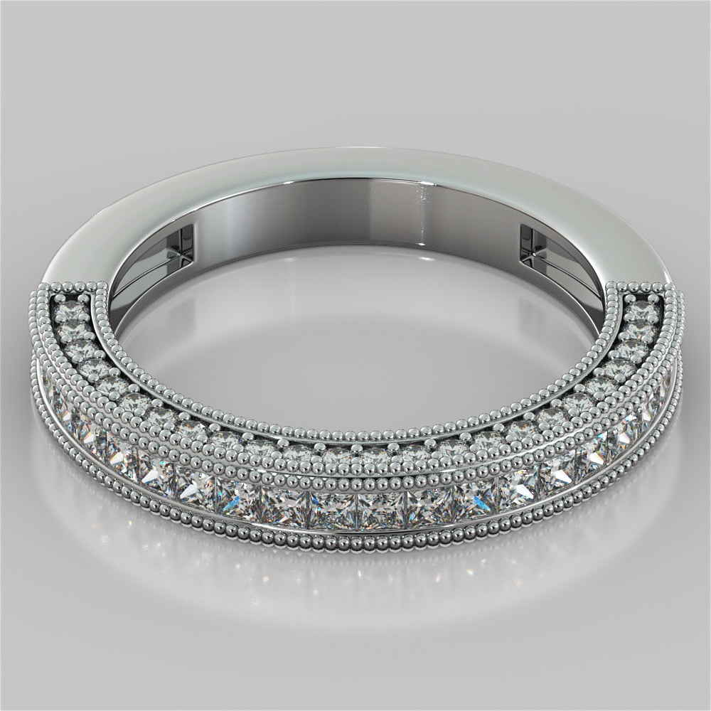Princess Cut Pavé-Style Cathedral Engagement Ring