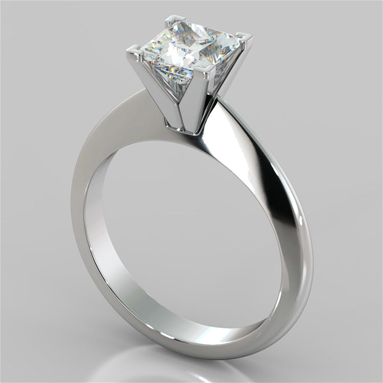 Knife Edge Princess Cut Engagement Ring