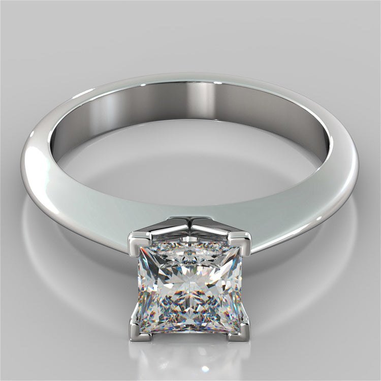 Knife Edge Princess Cut Engagement Ring