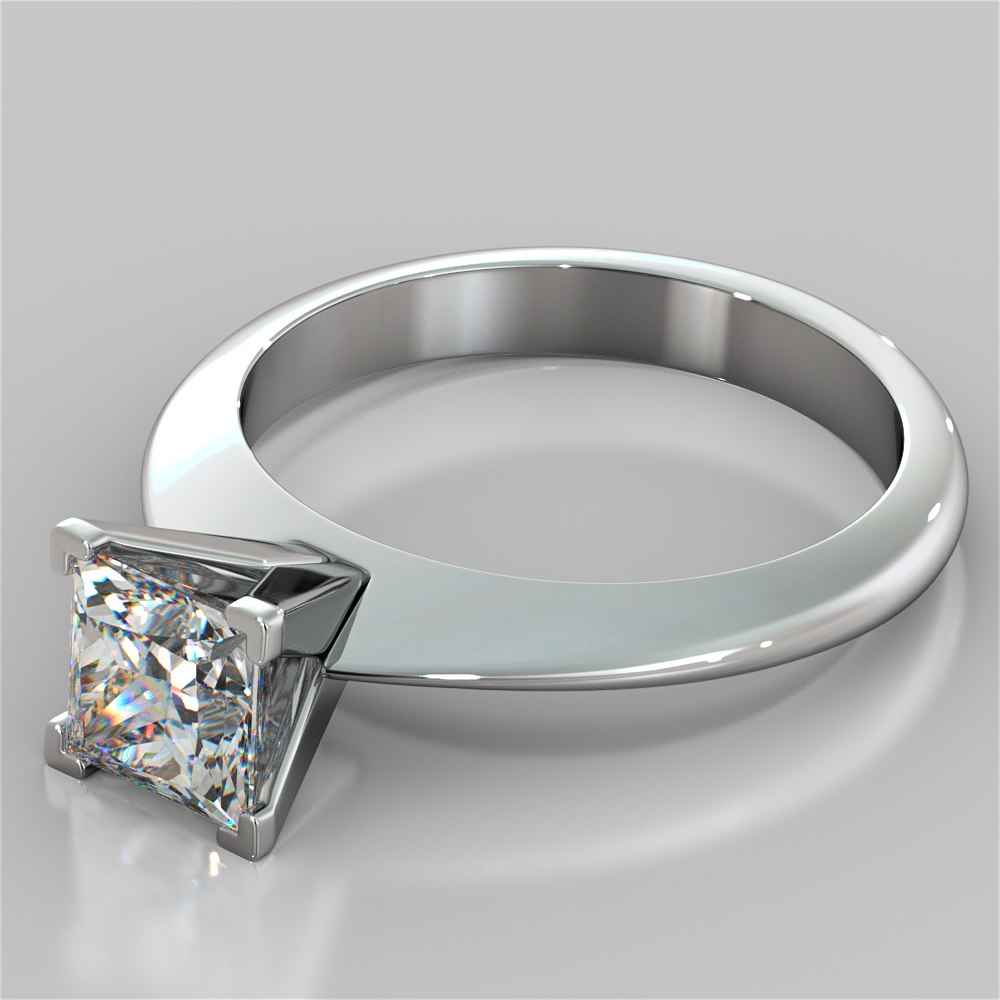 Knife Edge Princess Cut Engagement Ring