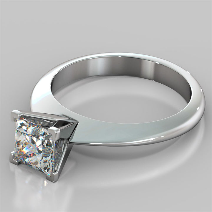 Knife Edge Princess Cut Engagement Ring
