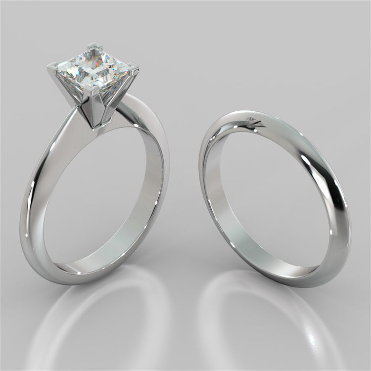 Knife Edge Princess Cut Engagement Ring