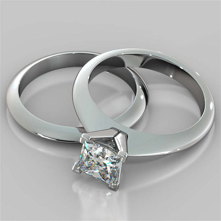 Knife Edge Princess Cut Engagement Ring