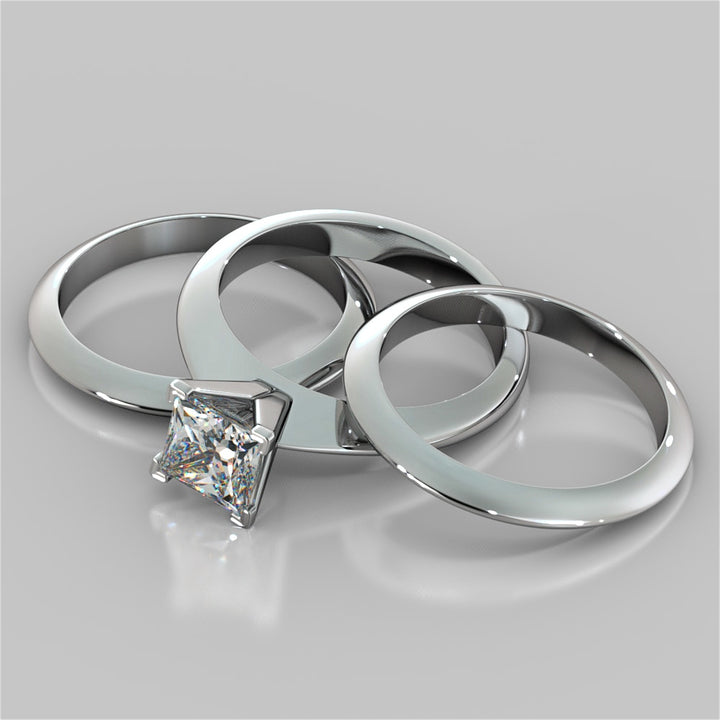 Knife Edge Princess Cut Engagement Ring