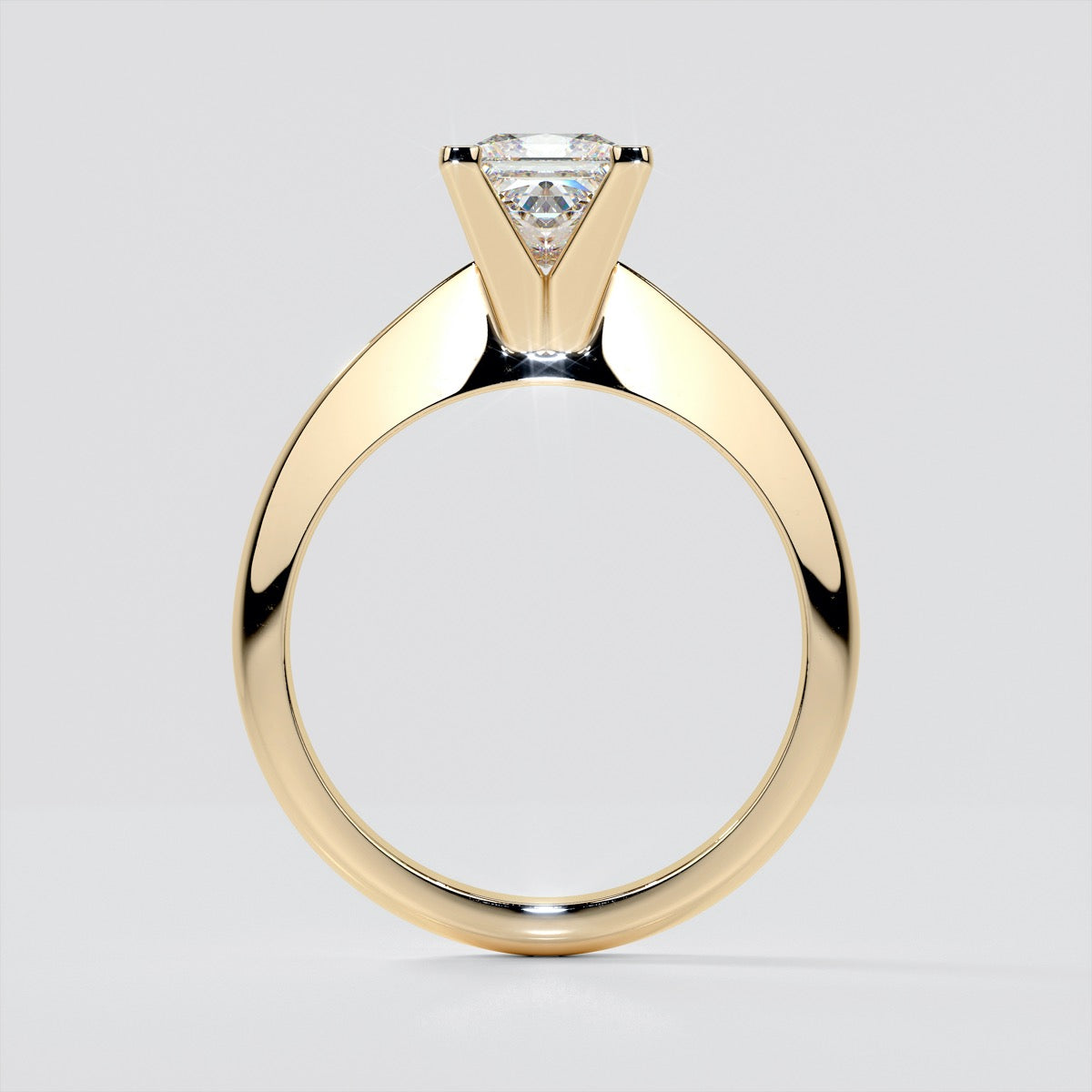 Comfort Fit Knife Edge Princess Cut Trio Wedding Set