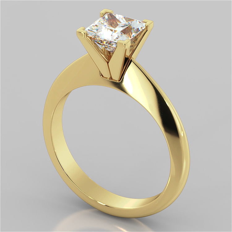 Lab Grown Diamond Knife Edge Princess Cut Engagement Ring