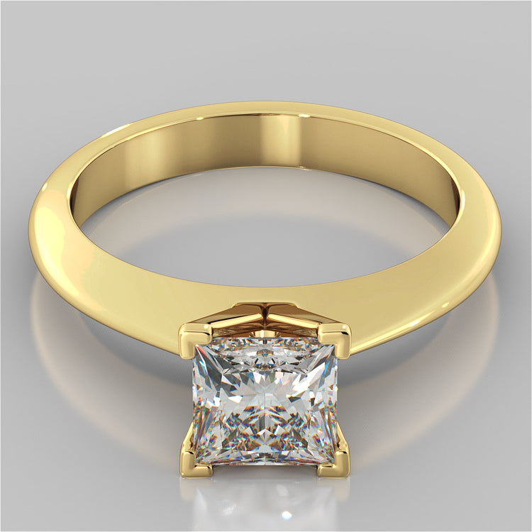 Knife Edge Princess Cut Engagement Ring