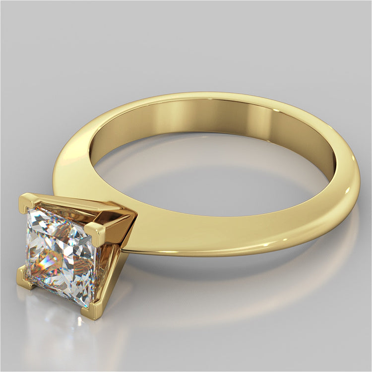 Knife Edge Princess Cut Engagement Ring