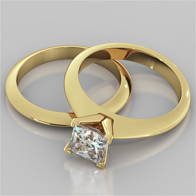 Knife Edge Princess Cut Engagement Ring