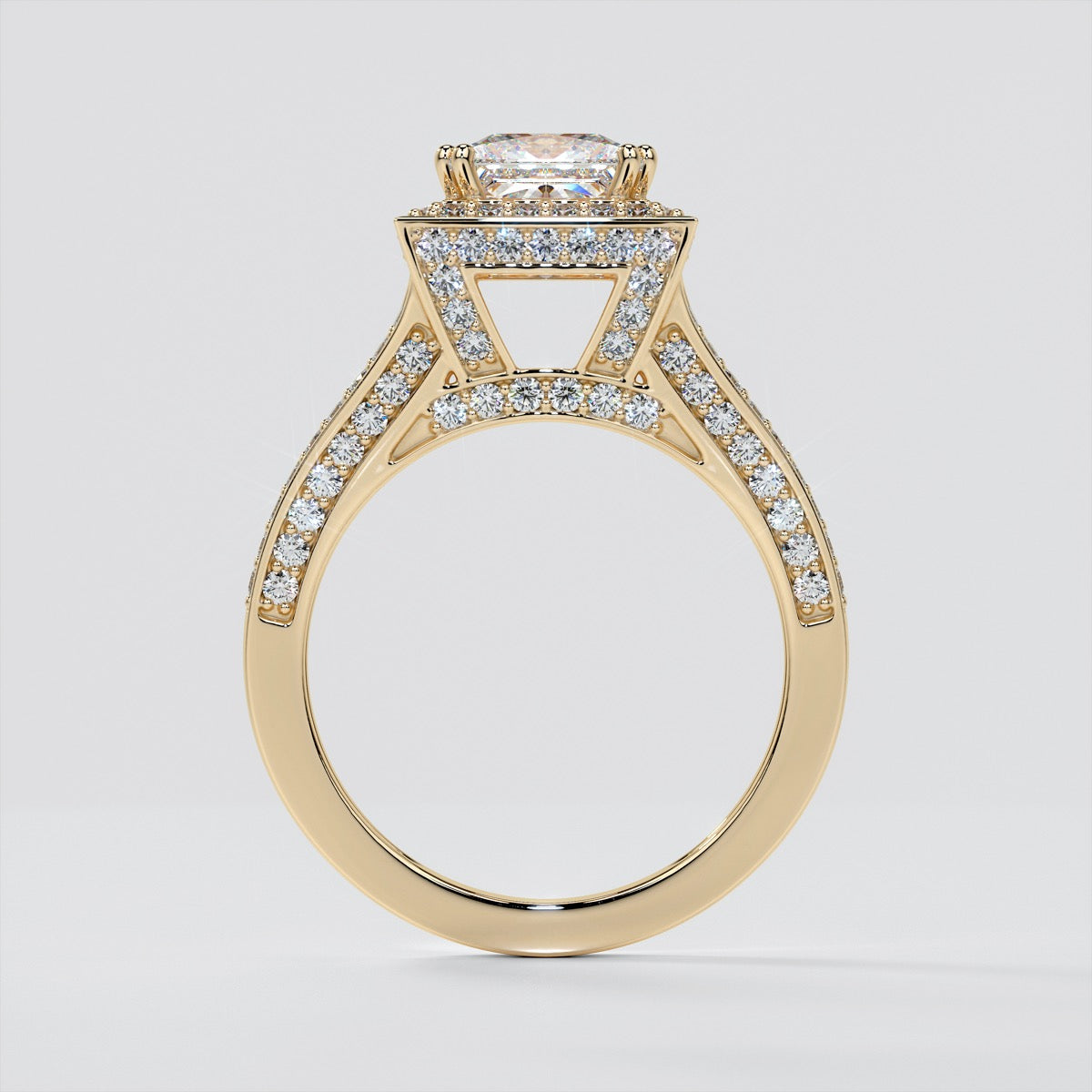 Split Shank Princess Cut Engagement Ring