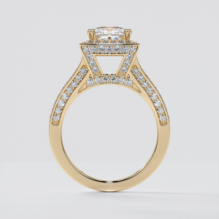 1.5Ct Princess Cut Lab Grown Diamond Split Shank Engagement Ring