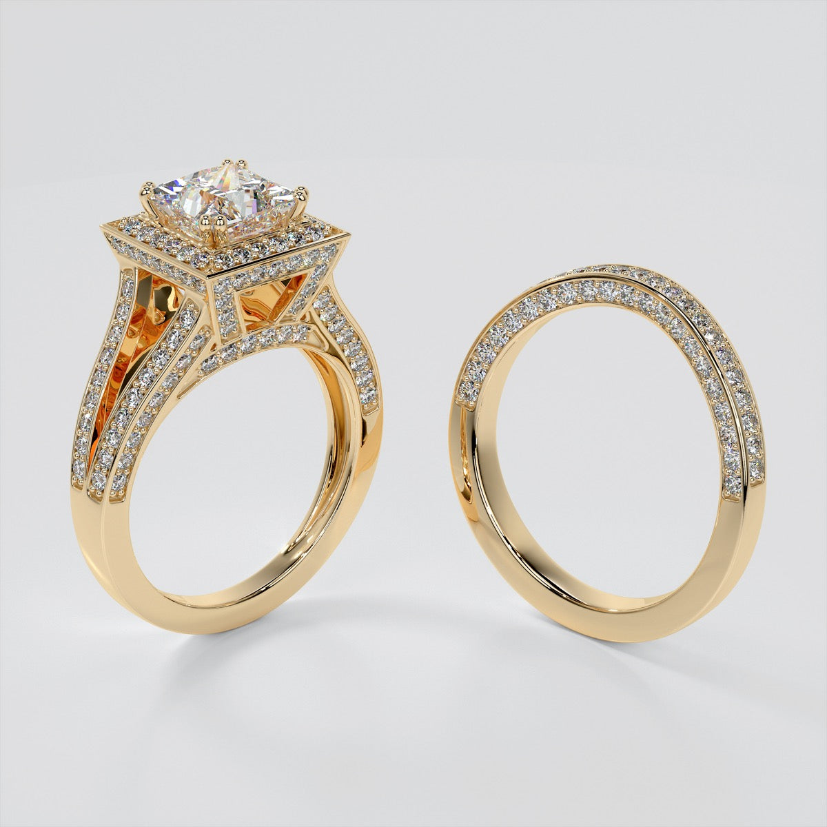 Split Shank Princess Cut Engagement Ring