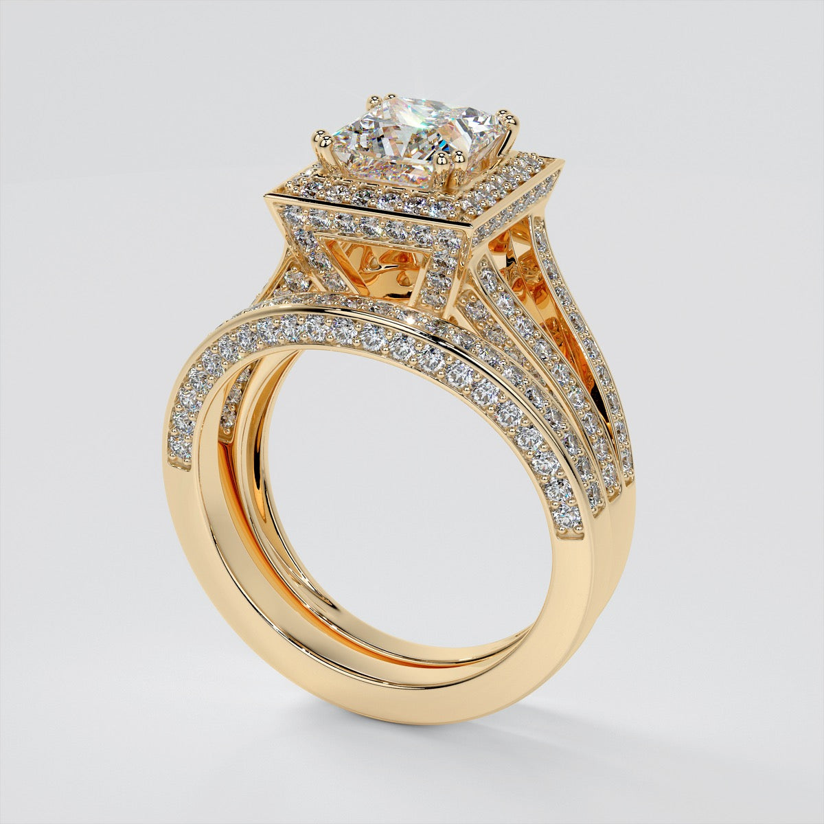 Split Shank Princess Cut Engagement Ring