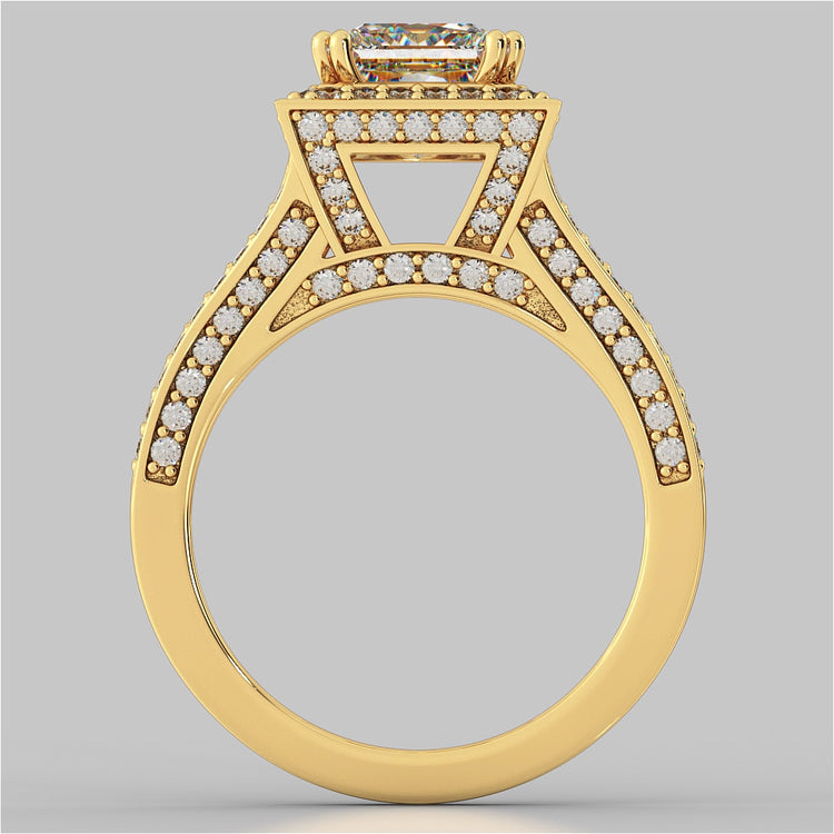 Split Shank Princess Cut Engagement Ring