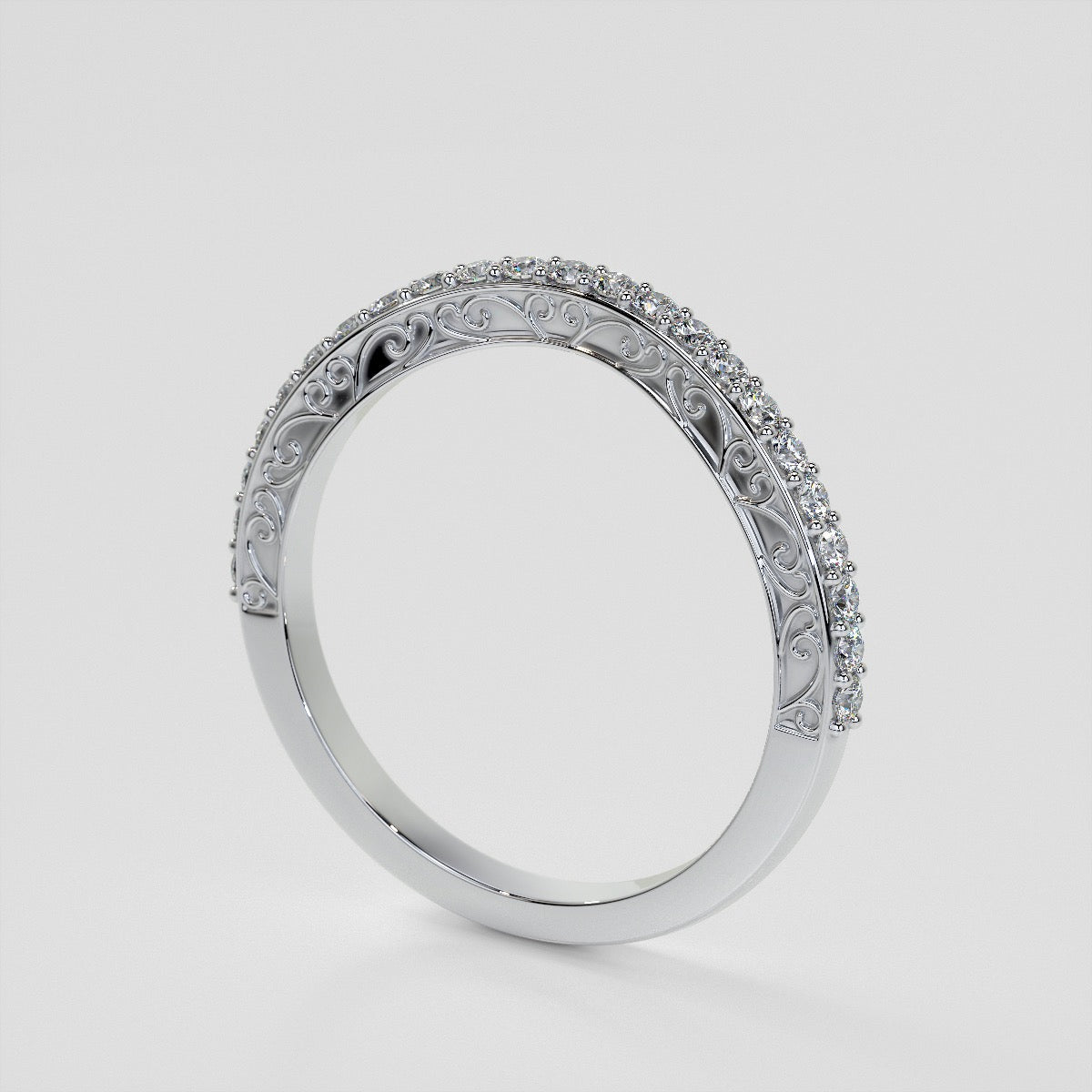 1.5Ct Asscher Cut Lab Grown Diamond Engagement Ring with Filigree Split Shanks