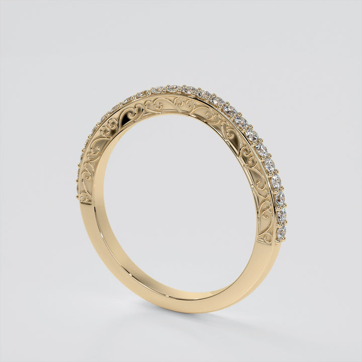 Asscher Cut Trio-Wedding Set with Accented Filigree Split Shanks