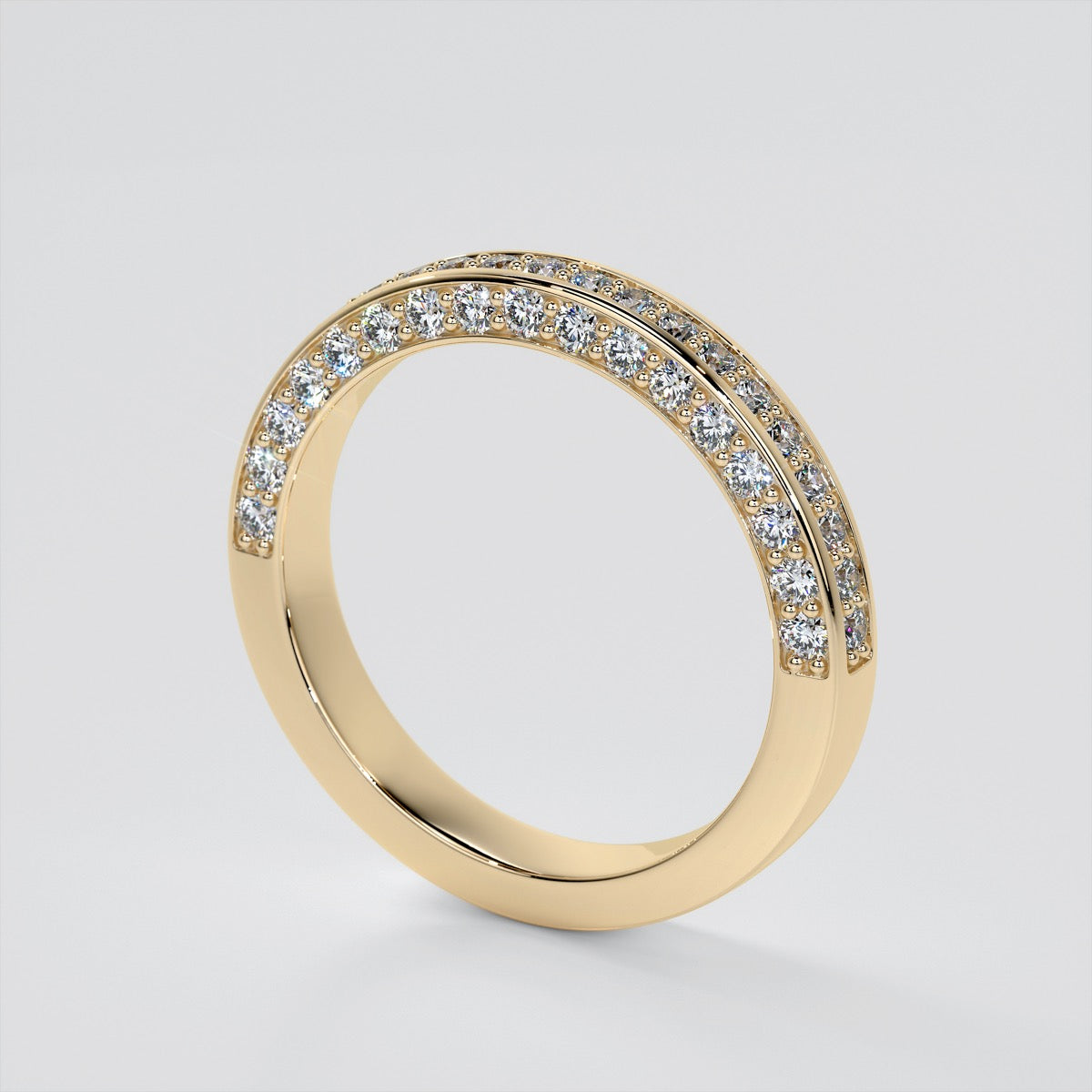 2.0Ct Round Cut Lab Grown Diamond Cathedral Engagement Ring with Channel Set Accents