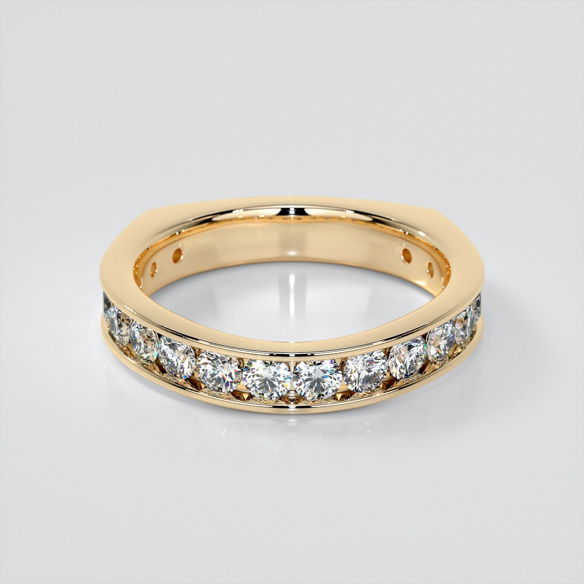 Euro Style Channel Set Wedding Band