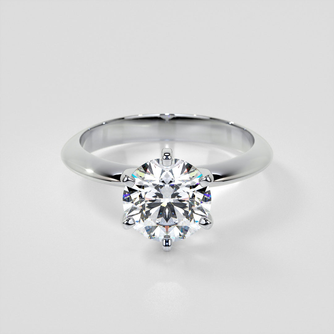Lab Grown Diamond 6-Prong Round Cut Tiffany Style Engagement Ring