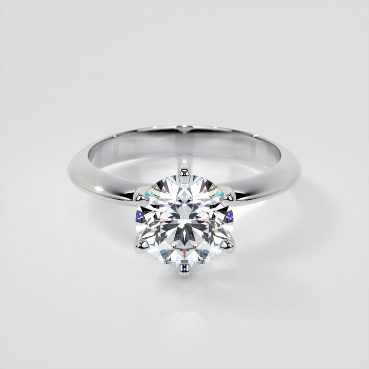 Lab Grown Diamond 6-Prong Round Cut Tiffany Style Engagement Ring