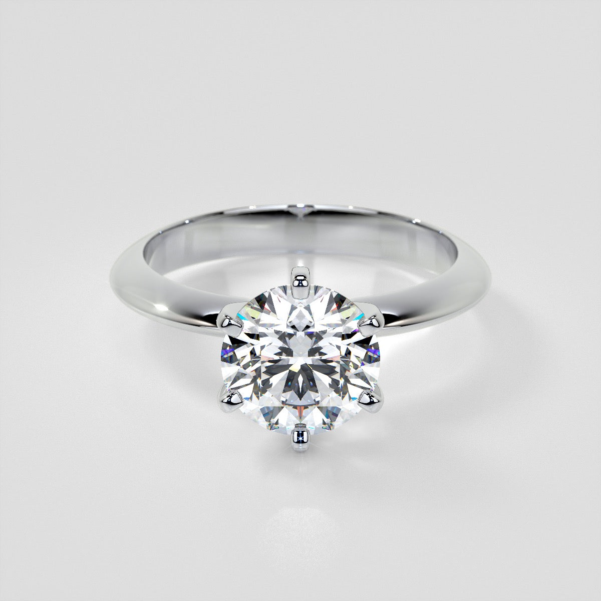 1.0CT Lab Grown Diamond 6-Prong Round Cut Tiffany Style Engagement Ring VS1 - F Color