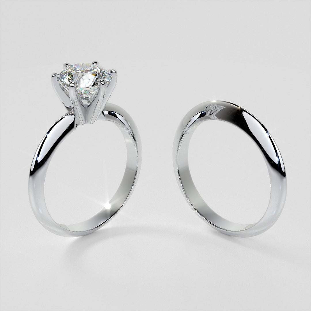 Lab Grown Diamond 6-Prong Round Cut Tiffany Style Engagement Ring