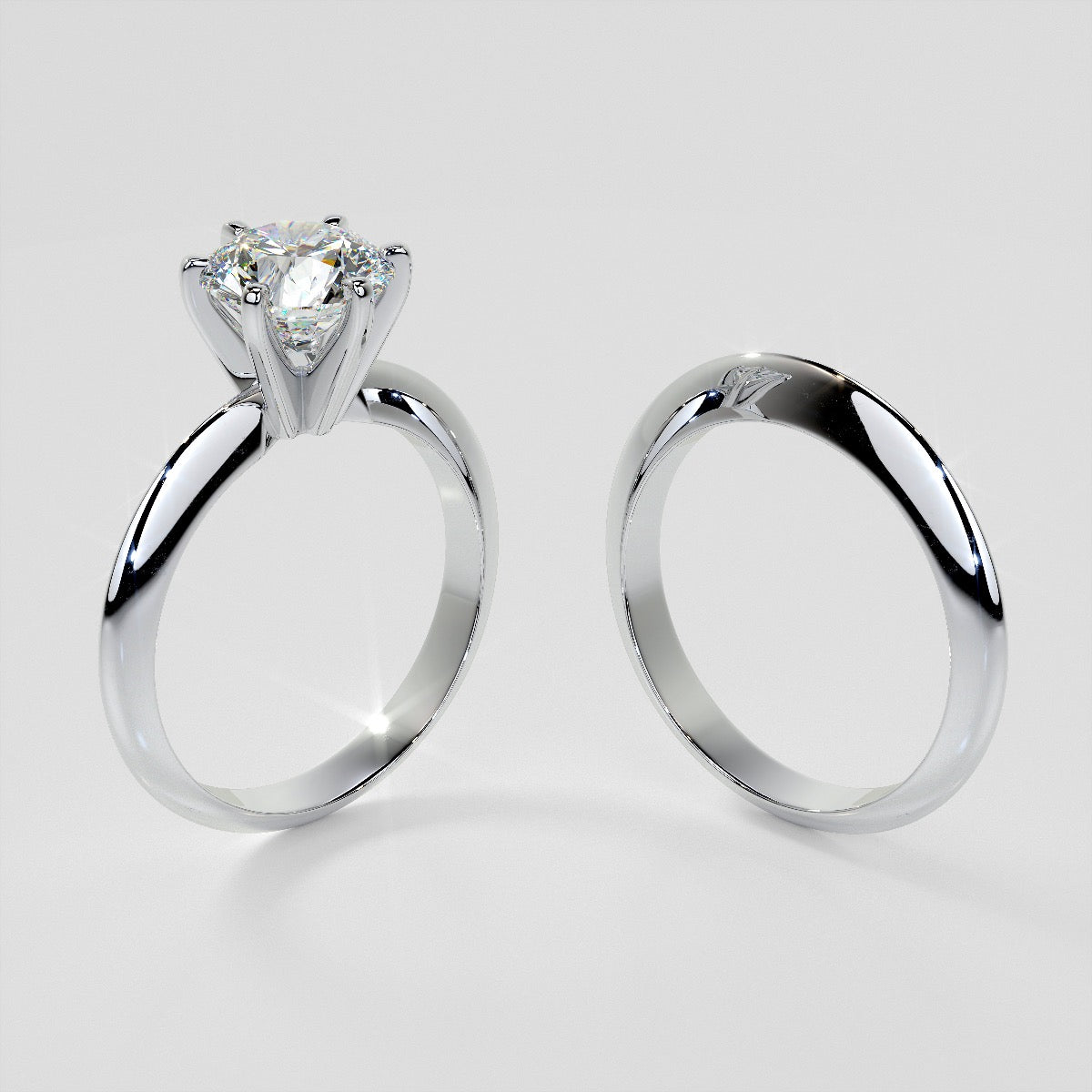 Lab Grown Diamond 6-Prong Round Cut Tiffany Style Engagement Ring