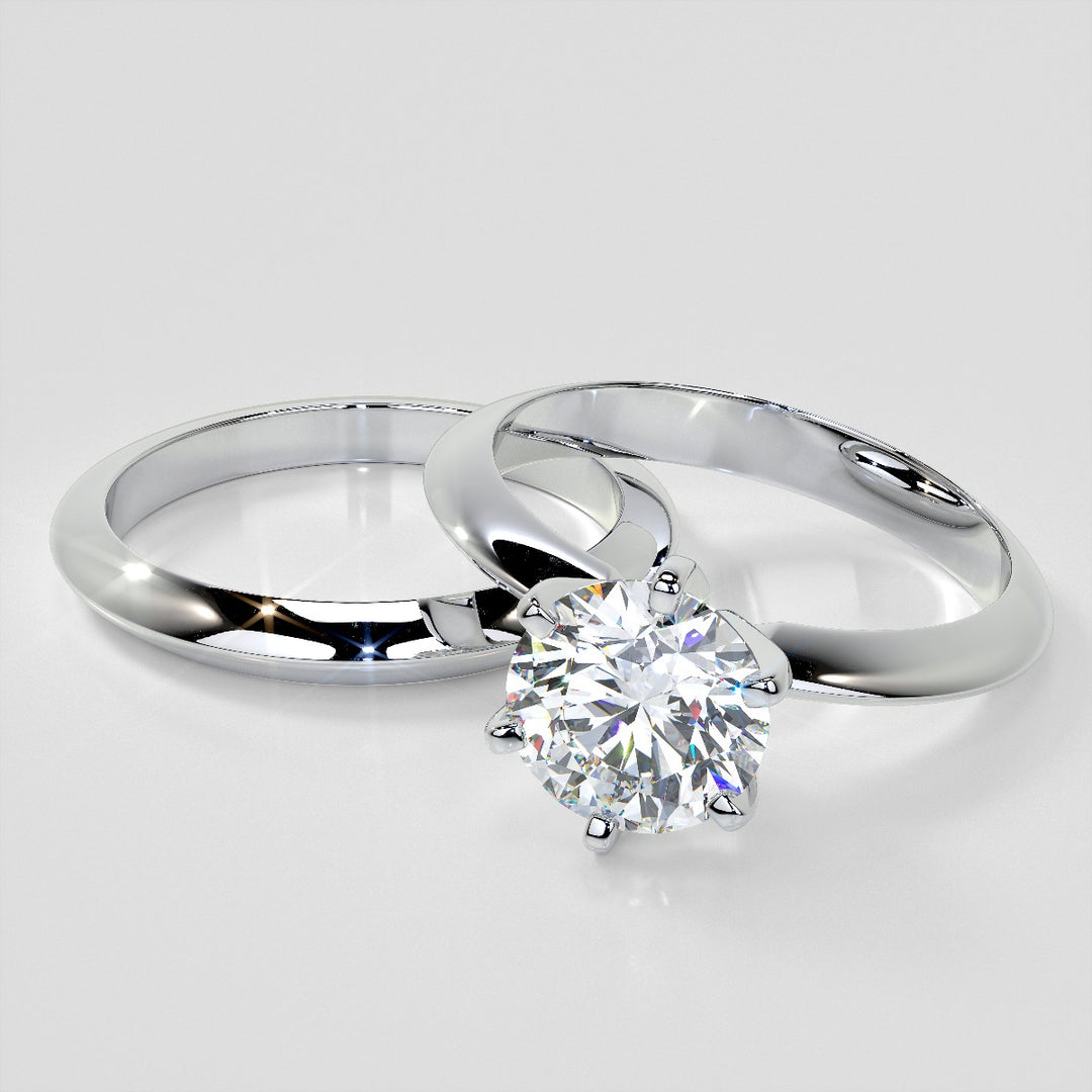 Lab Grown Diamond 6-Prong Round Cut Tiffany Style Engagement Ring