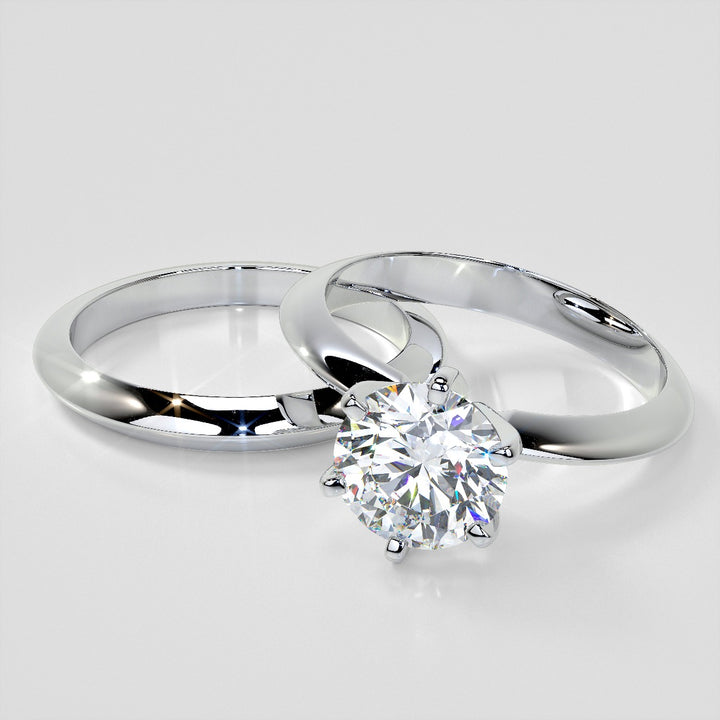 Lab Grown Diamond 6-Prong Round Cut Tiffany Style Engagement Ring