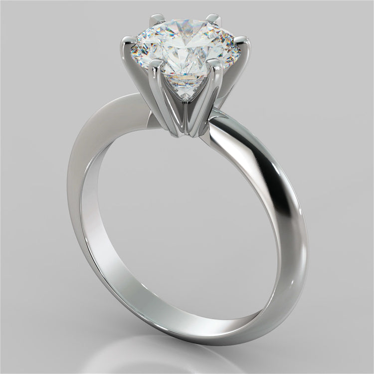 Lab Grown Diamond 6-Prong Round Cut Tiffany Style Engagement Ring