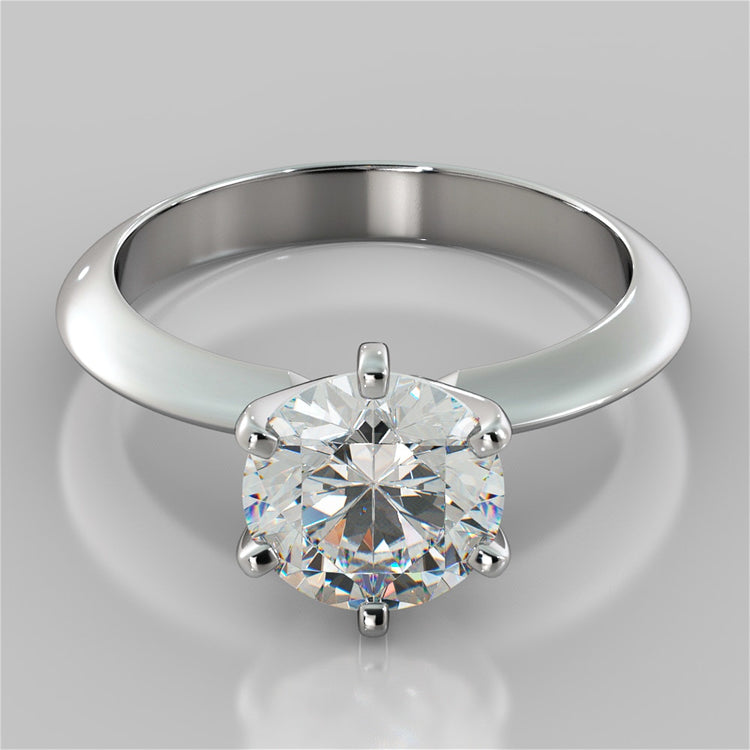 Lab Grown Diamond 6-Prong Round Cut Tiffany Style Engagement Ring