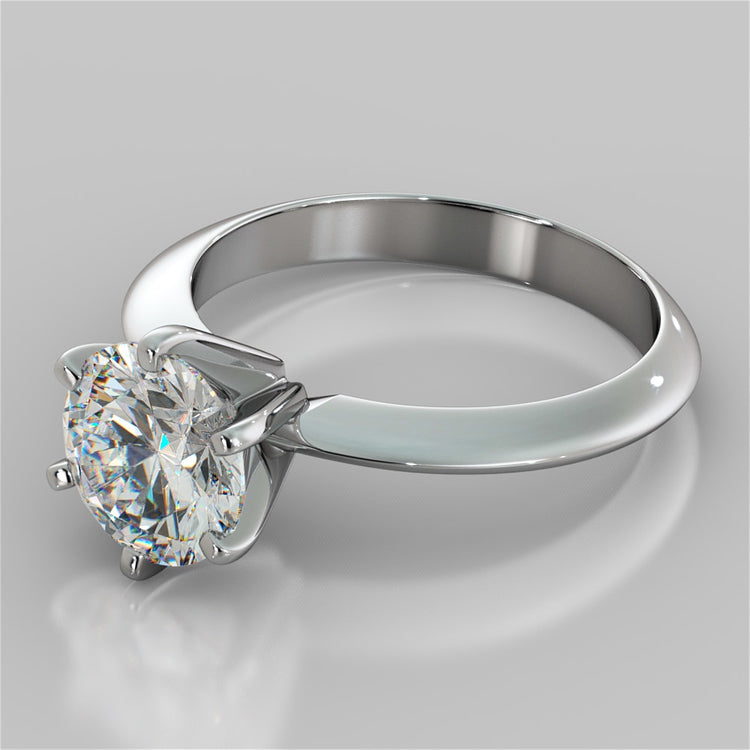 Lab Grown Diamond 6-Prong Round Cut Tiffany Style Engagement Ring