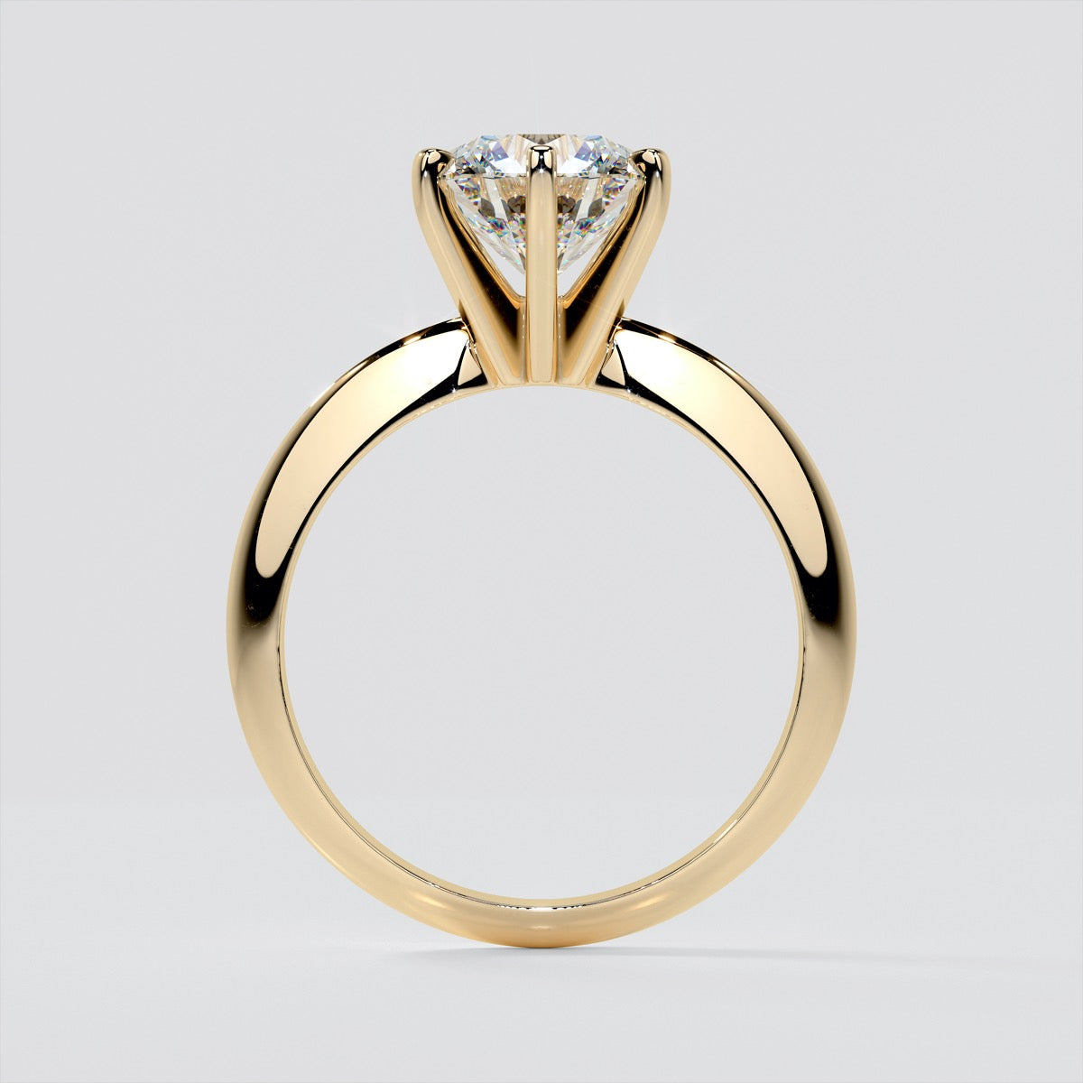 Lab Grown Diamond 6-Prong Round Cut Tiffany Style Engagement Ring