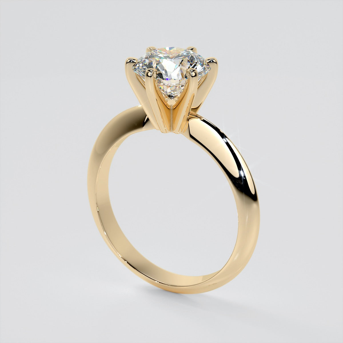 Lab Grown Diamond 6-Prong Round Cut Tiffany Style Engagement Ring