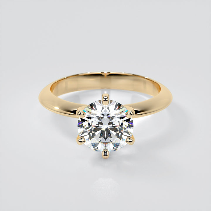 Lab Grown Diamond 6-Prong Round Cut Tiffany Style Engagement Ring