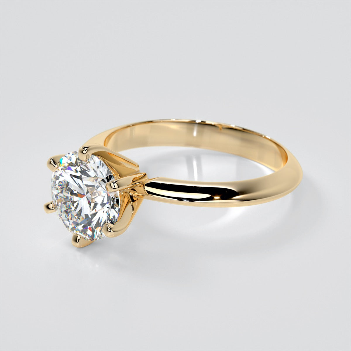Lab Grown Diamond 6-Prong Round Cut Tiffany Style Engagement Ring