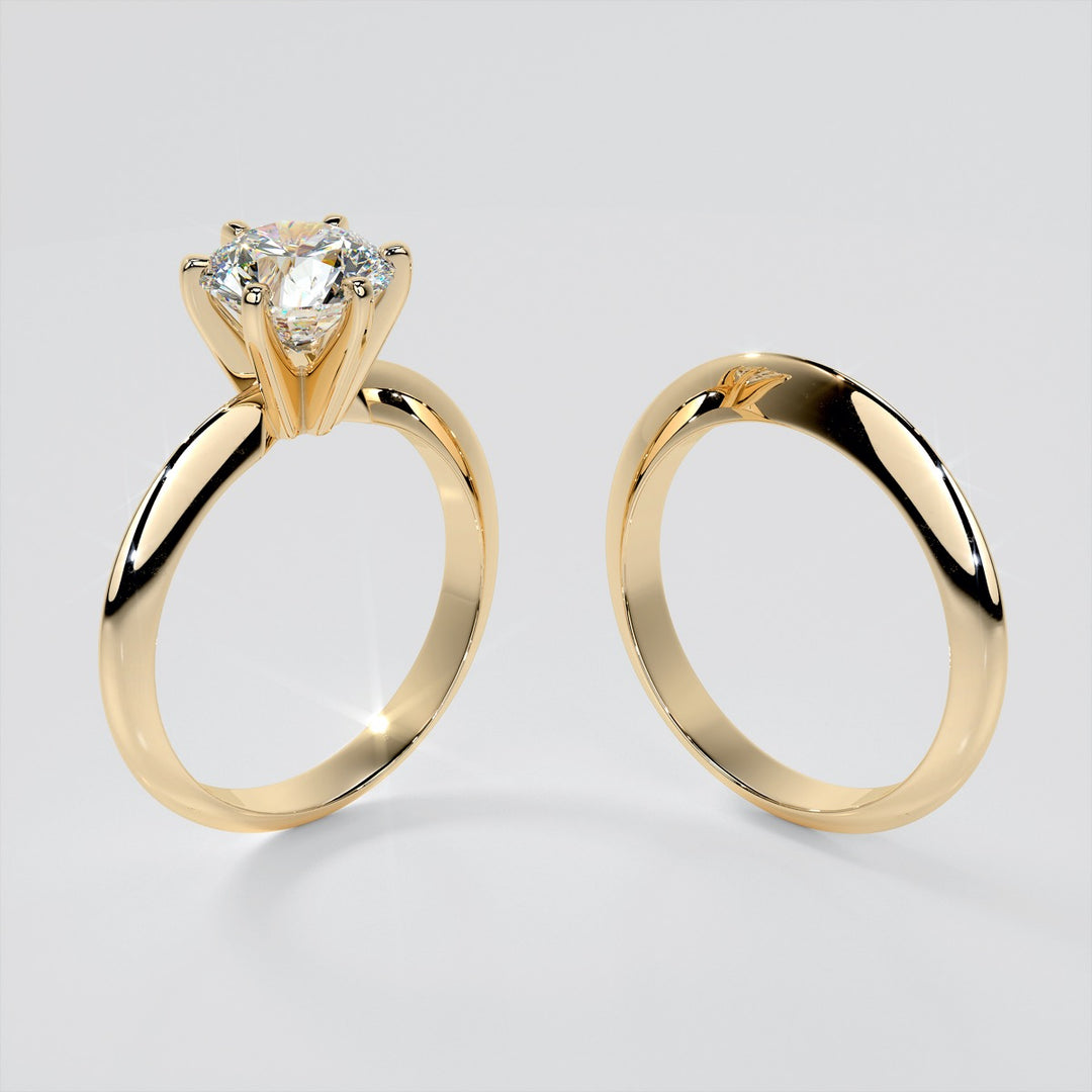 Lab Grown Diamond 6-Prong Round Cut Tiffany Style Engagement Ring