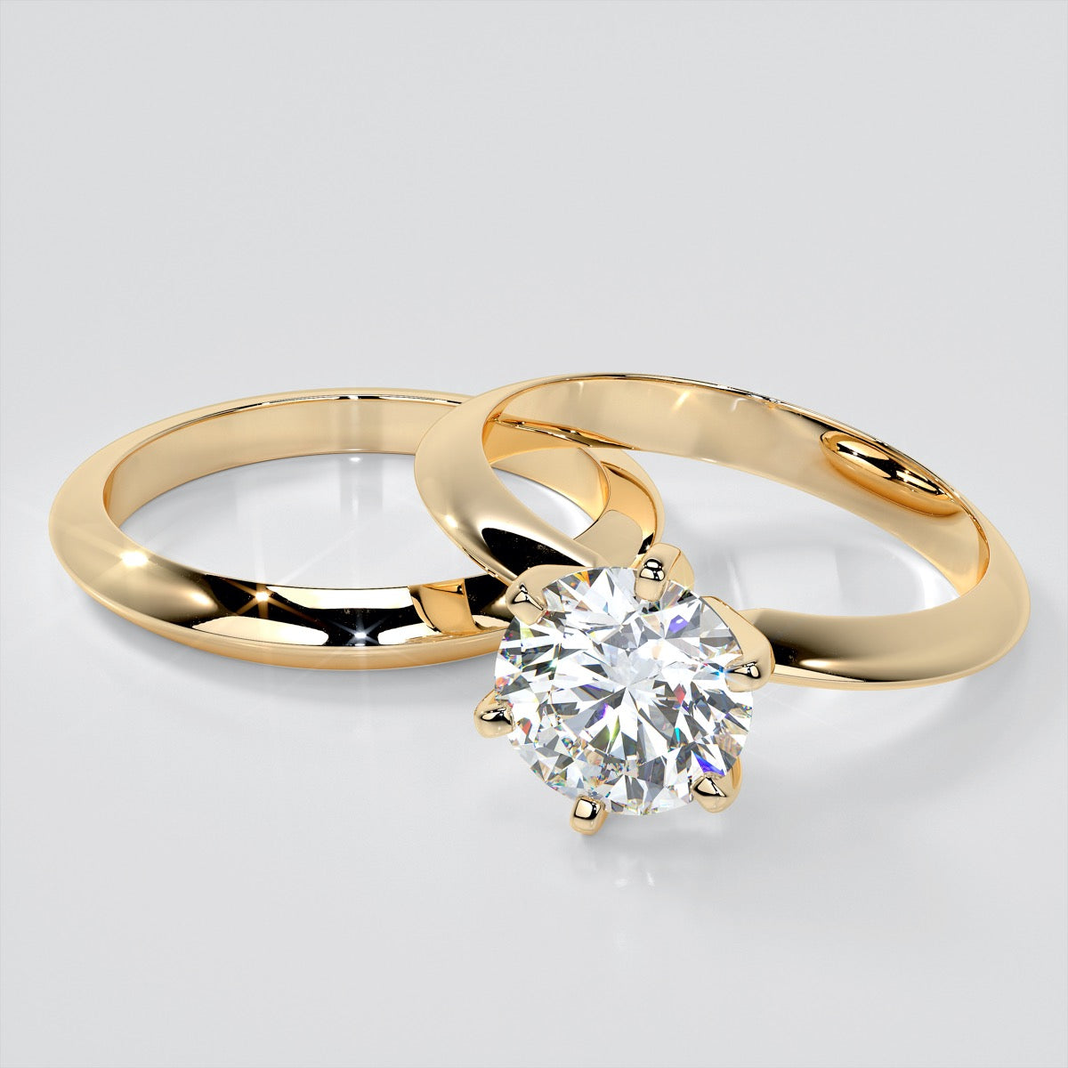 Lab Grown Diamond 6-Prong Round Cut Tiffany Style Engagement Ring