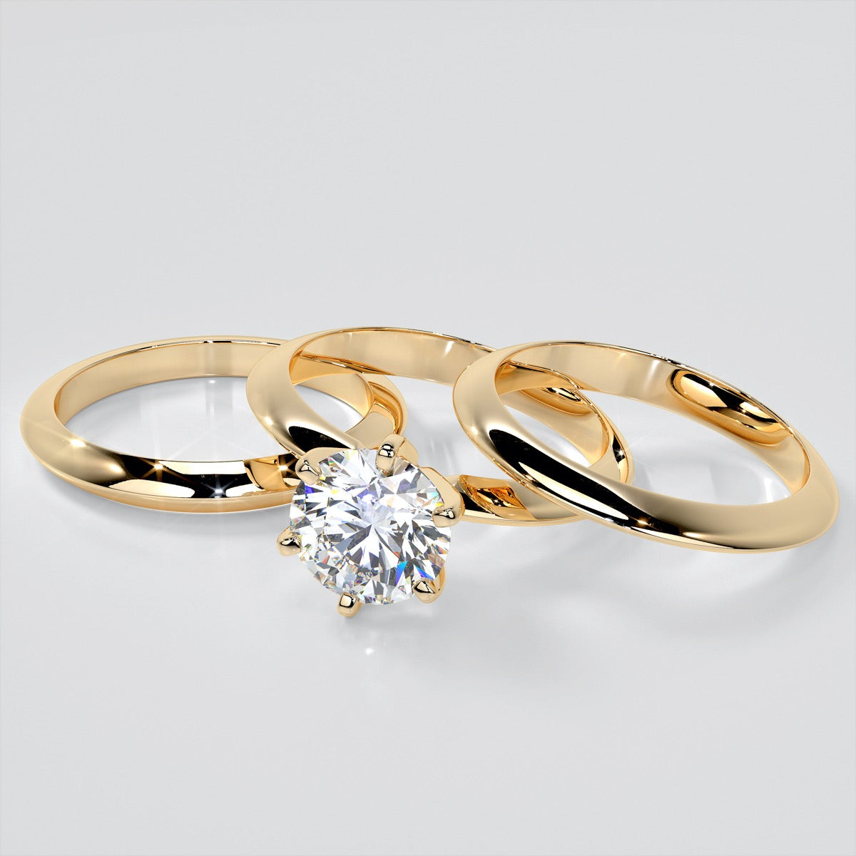 Lab Grown Diamond 6-Prong Round Cut Tiffany Style Engagement Ring