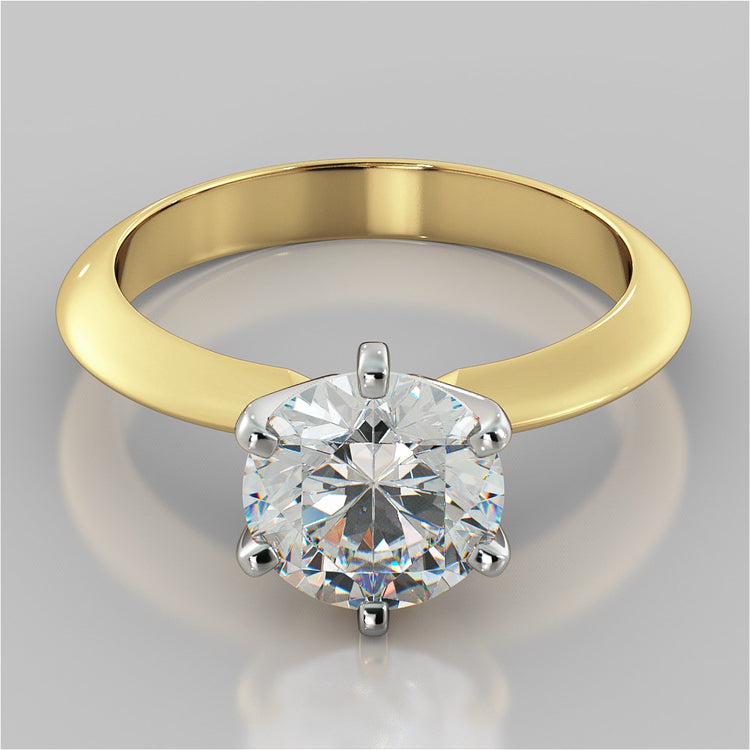 Lab Grown Diamond 6-Prong Round Cut Tiffany Style Engagement Ring