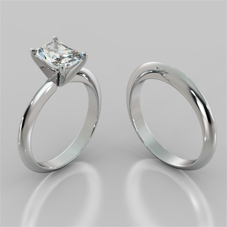 Lab Grown Diamond Radiant Cut Tiffany Style Engagement Ring