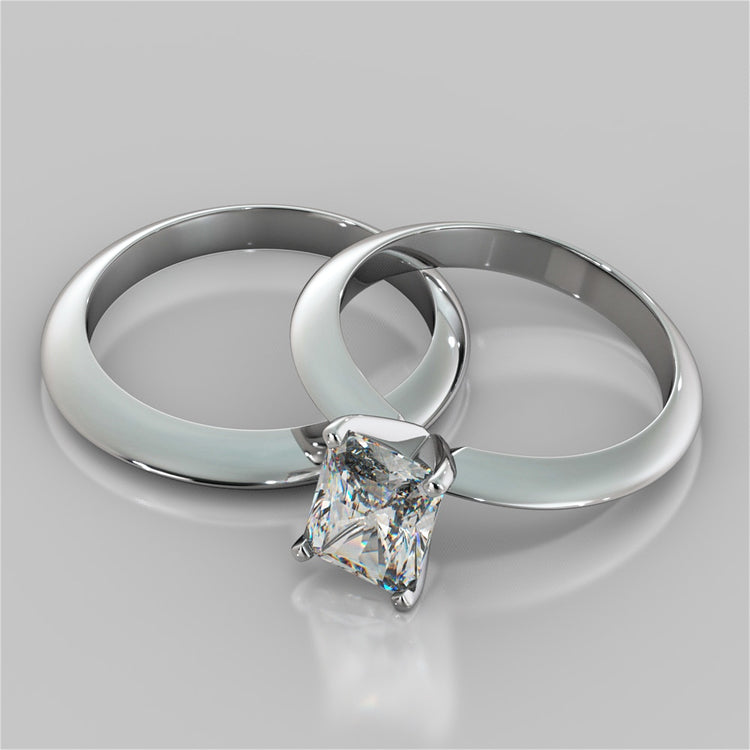 Lab Grown Diamond Radiant Cut Tiffany Style Engagement Ring