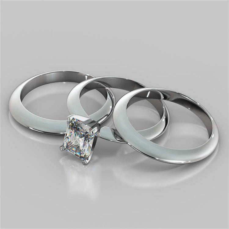 Lab Grown Diamond Radiant Cut Tiffany Style Engagement Ring