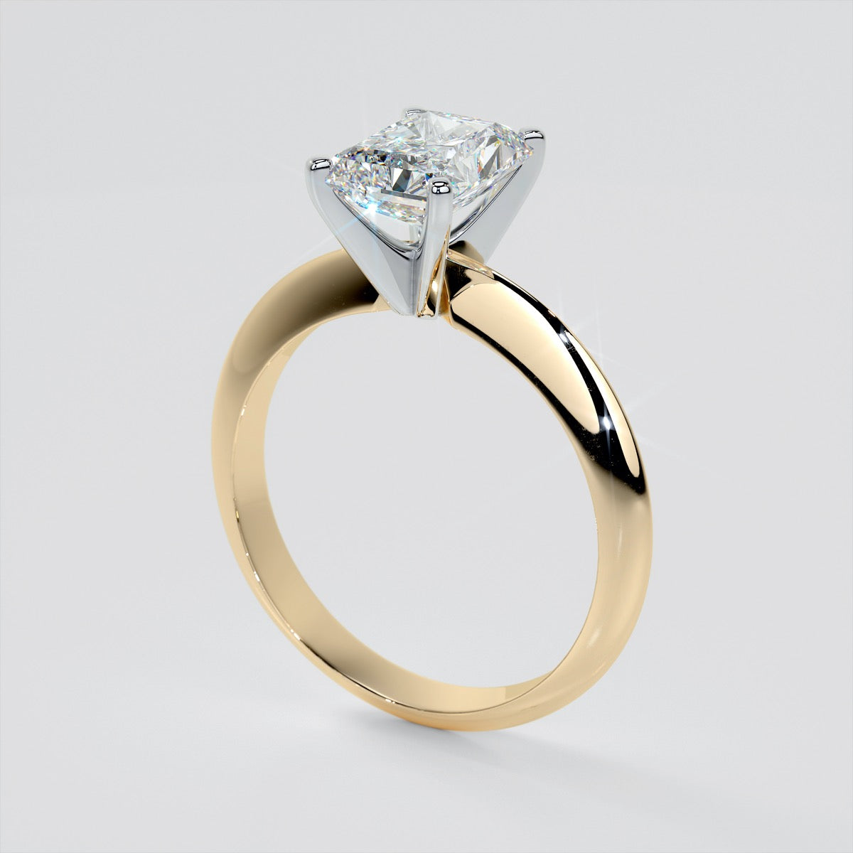 Lab Grown Diamond Radiant Cut Tiffany Style Engagement Ring