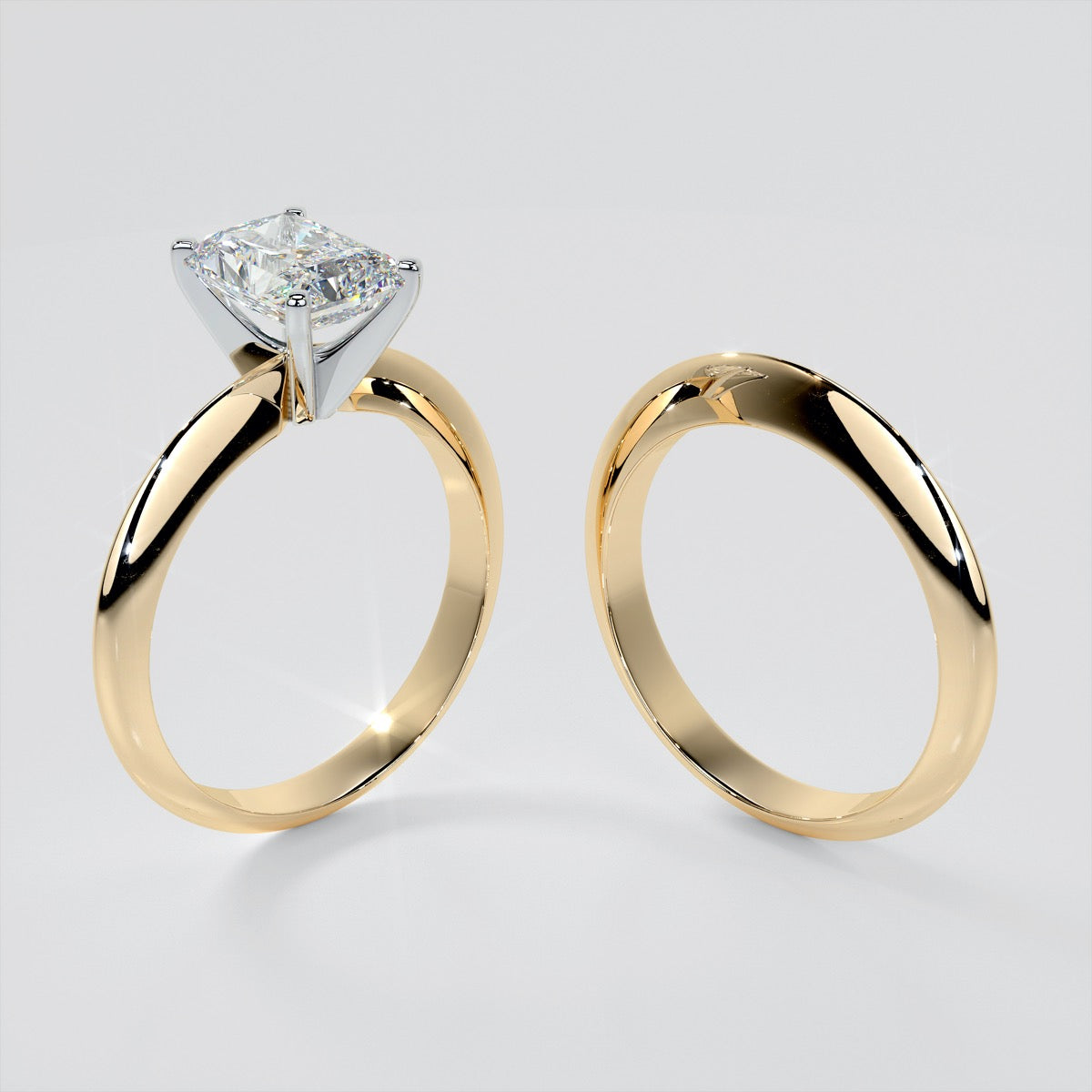 Lab Grown Diamond Radiant Cut Tiffany Style Engagement Ring